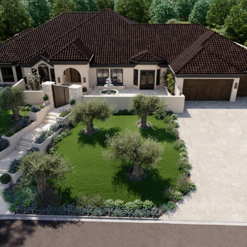 Architectural Visualization House renovation aerial view render