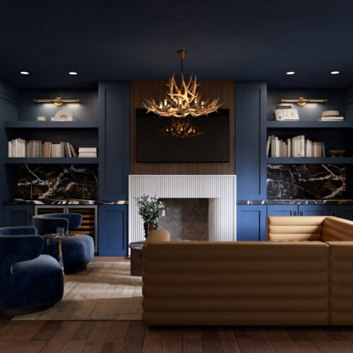 Boutique CGI Residential speak-easy room render