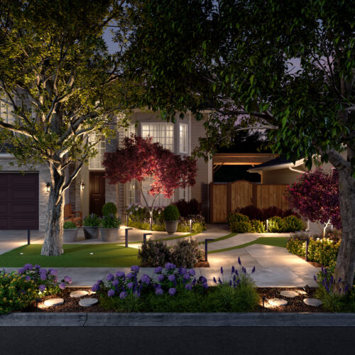 High-End CGI Residential landscape night